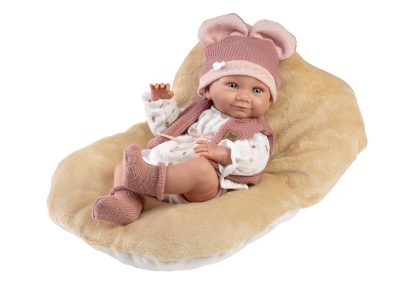L00b Llorens levensechte babypop meisje fullbody met kleding en ligkussen 40 cm - Afbeelding 7