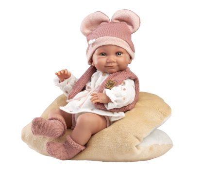 L00b Llorens levensechte babypop meisje fullbody met kleding en ligkussen 40 cm - Afbeelding 2