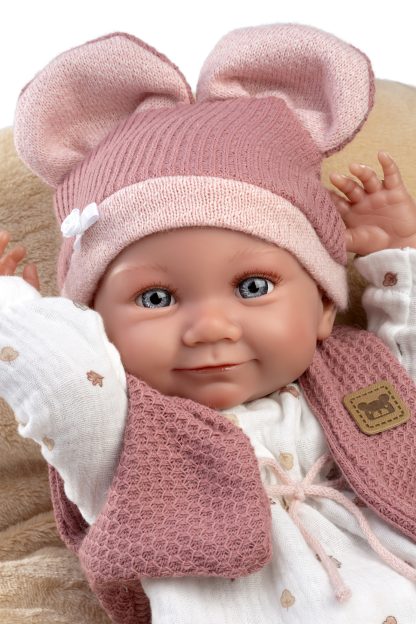 L00b Llorens levensechte babypop meisje fullbody met kleding en ligkussen 40 cm - Afbeelding 5