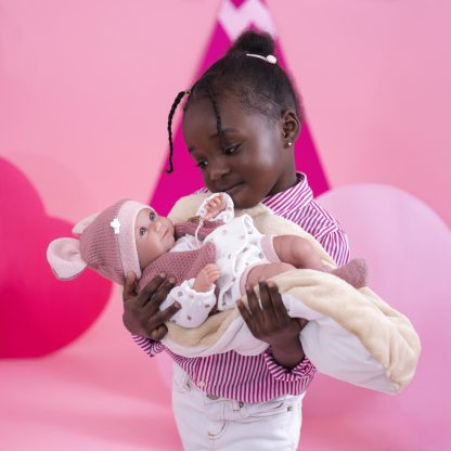 L00b Llorens levensechte babypop meisje fullbody met kleding en ligkussen 40 cm - Afbeelding 12