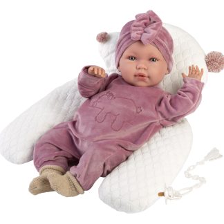 L08c Llorens levensechte babypop soft body baby pop met geluid kleding kussen en speen 42 cm