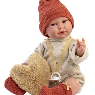 L12e Llorens levensechte babypop softbody baby pop met geluid kleding speen 44cm