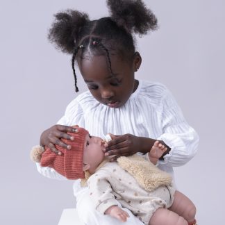 L12e Llorens levensechte babypop softbody baby pop met geluid kleding speen 44 cm
