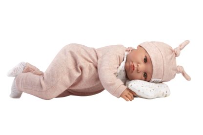 L11a Llorens levensechte babypop soft body baby pop met bruine ogen en geluid 42cm - Afbeelding 7