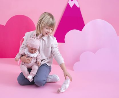 L11a Llorens levensechte babypop soft body baby pop met bruine ogen en geluid 42cm - Afbeelding 9
