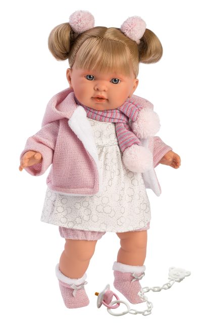 L18c Llorens babypop softbody pop blond haar met geluid kleding speen 42 cm - laatste - Afbeelding 3