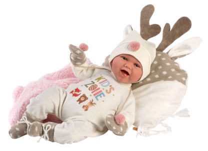 L13b Llorens babypop soft body vrolijk met geluid kleding kussen en speen 42 cm - Afbeelding 3