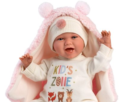 L13b Llorens babypop soft body vrolijk met geluid kleding kussen en speen 42 cm - Afbeelding 4