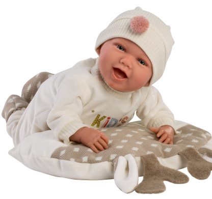 L13b Llorens babypop soft body vrolijk met geluid kleding kussen en speen 42 cm - Afbeelding 9