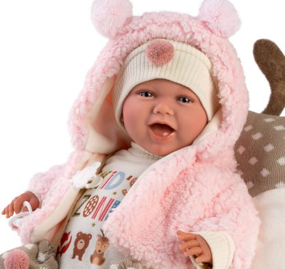 L13b Llorens babypop soft body vrolijk met geluid kleding kussen en speen 42 cm - Afbeelding 2