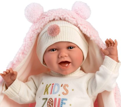 L13b Llorens babypop soft body vrolijk met geluid kleding kussen en speen 42 cm - Afbeelding 8