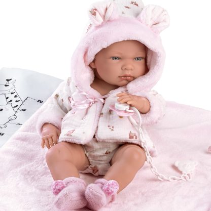 L02i Llorens levensechte babypop meisje full body met kleding deken en speen 40 cm - Afbeelding 8