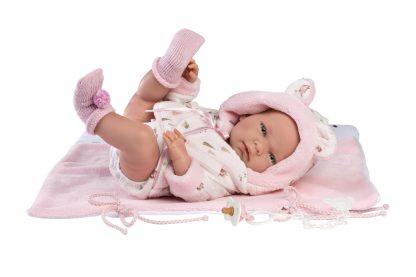 L02i Llorens levensechte babypop meisje full body met kleding deken en speen 40 cm - Afbeelding 7