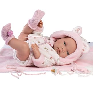 L02i Llorens levensechte babypop meisje full body met kleding deken en speen 40 cm