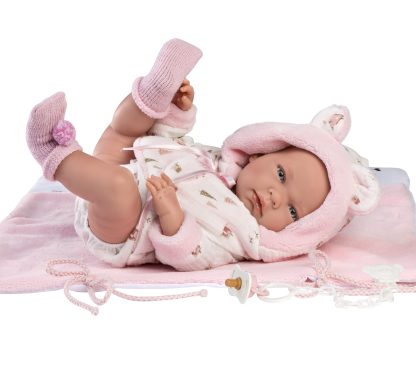 L02i Llorens levensechte babypop meisje full body met kleding deken en speen 40 cm