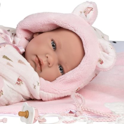 L02i Llorens levensechte babypop meisje full body met kleding deken en speen 40 cm - Afbeelding 5
