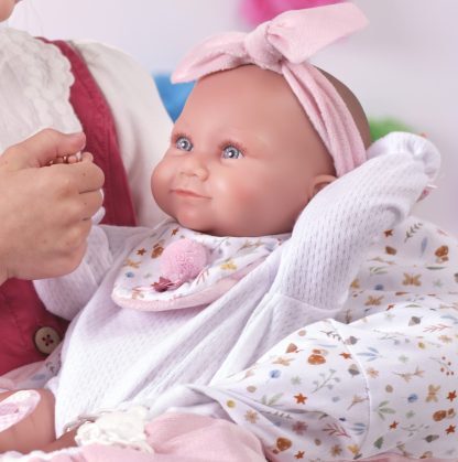 L00d Llorens levensechte babypop meisje full body in kleding en slaapzak 40 cm - Afbeelding 5