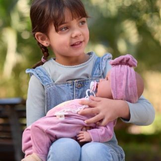 L08c Llorens levensechte babypop soft body baby pop met geluid kleding kussen en speen 42cm