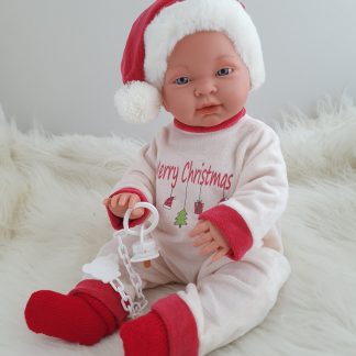 L000h Llorens babypop jongen full body 45 cm in Kerst set met speen - Limited Edition