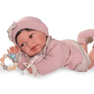 AJ18g Antonio Juan pop babypop softbody glimlachend met haar kleding en speen 42cm