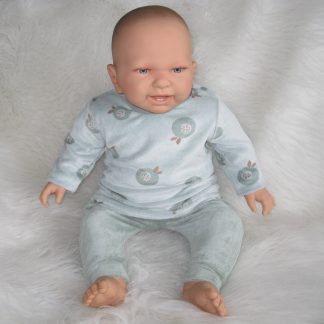 AD4d Levensechte Babypop soft body pop vrolijk in velours set 53 cm