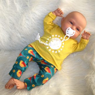 AJ12v Antonio Juan levensechte babypop Babydo blauwe ogen met kleding en speen 50 cm