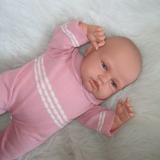 AJ12b Antonio Juan levensechte babypop Babydo blauwe ogen met kleding speen 50 cm