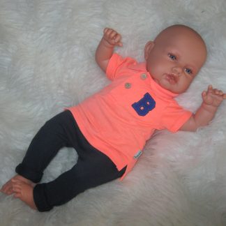 AJ12u Antonio Juan levensechte babypop Babydo blauwe ogen met kleding en speen 50 cm