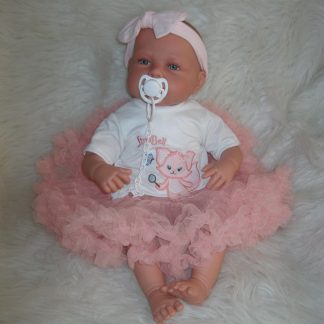 AJ12t Antonio Juan levensechte babypop Babydo blauwe ogen met kleding en speen 50 cm