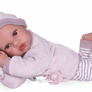 AJ14 Antonio Juan pop babypop soft body bruine ogen met kleding en speen 40cm