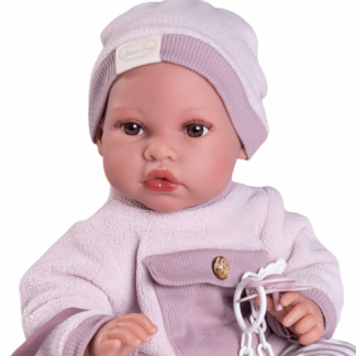 AJ14 Antonio Juan pop babypop soft body bruine ogen met kleding en speen 40 cm