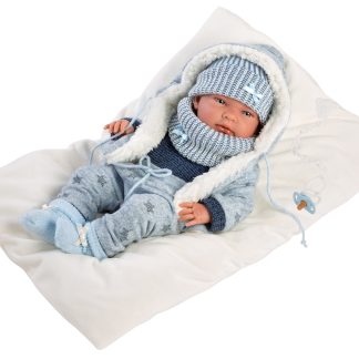 L02d Llorens levensechte babypop jongen full body met kleding kussen en speen 40 cm