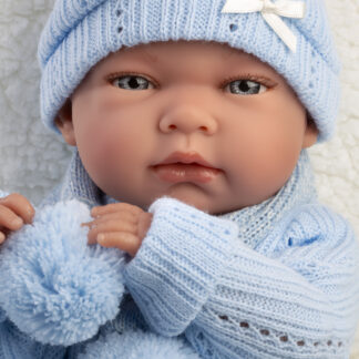 L02g Llorens levensechte babypop jongen full body met kleding kussen en speen 40cm