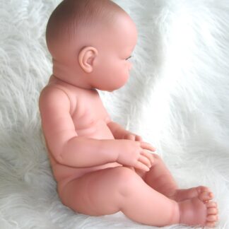 L01b Llorens levensechte babypop jongen fullbody met kleding en speen 43cm