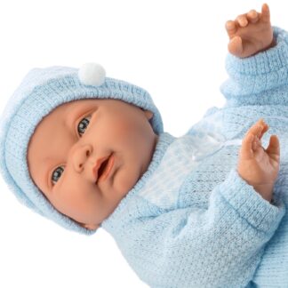 L05b Llorens levensechte babypop blank jongen fullbody met kleding en speen 45 cm