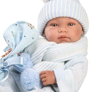 L01b Llorens levensechte babypop jongen fullbody met kleding en speen 43 cm